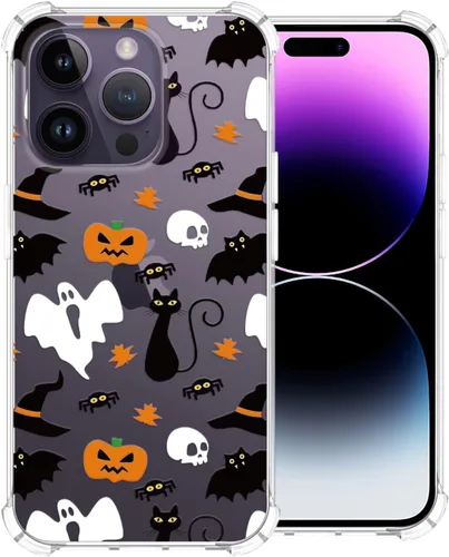 Vista 54 de Funda transparente de Halloween para Google 6a, con patrón de fantasma, funda protectora de TPU suave, delgada, a prueba de golpes, para niños