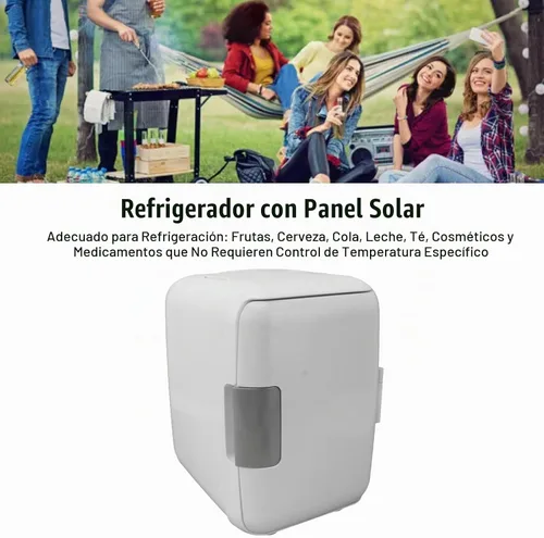 Vista 3 de Refrigerador solar de 50W con panel solar, DC18V Enfriador de refrigerador accionado solar con caja de batería para acampar