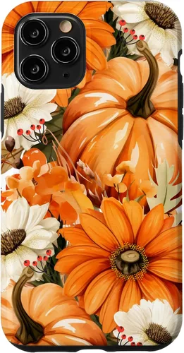 Vista 27 de Funda con temática de otoño para iPhone 16, diseño de calabaza, niña, mujer, diseño vintage de otoño