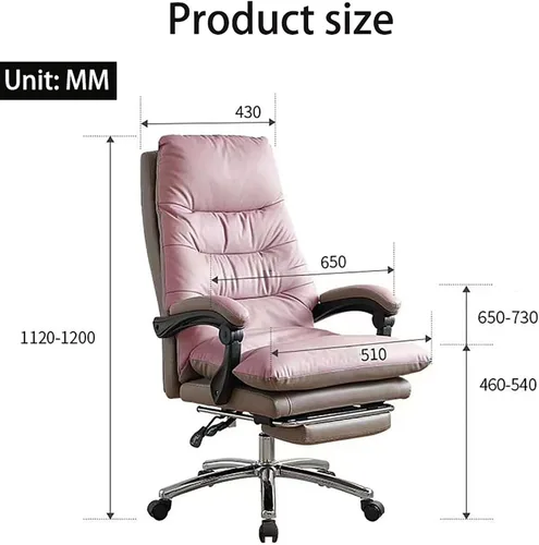 Vista 2 de Silla de oficina ejecutiva con reposapiés, silla de oficina grande y alta, silla de oficina ergonómica de piel sintética, sillas de escritorio