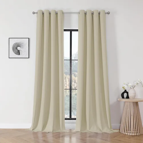 Vista 12 de Joydeco Cortinas opacas para dormitorio de 72 pulgadas de largo, 2 paneles de cortinas con aislamiento térmico para oscurecer la habitación