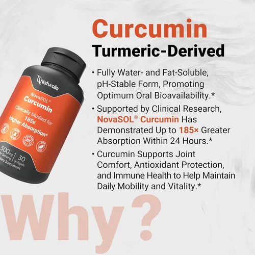 Vista 4 de Naturalis NovaSOL Curcumina de cúrcuma (5,550 mg equivalentes de curcuminoides por porción), clínicamente probado con una mejor absorción 185 veces
