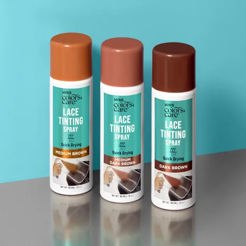 Vista 6 de KISS Colors & Care Lace Tinting Spray, Medium Dark Brown, 3 oz Quick Drying Washes Out Easily Smudge-Free Sweat Resistant