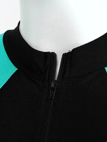 Vista 6 de Traje de baño de una pieza para mujer, diseño de bloques de color, sin mangas, trajes de baño de talla grande