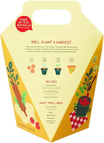 Vista 2 de Modern Sprout Kit de bolas de semillas de jardín de pizza de bricolaje, 1 EA