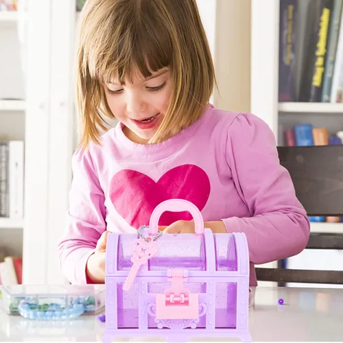 Vista 9 de Joyero para niños, 2 piezas, caja de tesoros para niña, caja de tesoros, caja de tesoros para bebé, caja de tesoros, caja de juguete, organizador