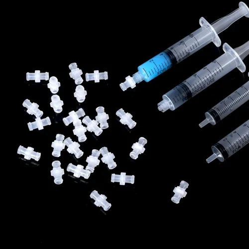 Vista 5 de Adaptador de jeringa de 25 piezas, kit de conector de acoplador Luer Lock Luer hembra transparente a adaptador de acoplador de jeringa