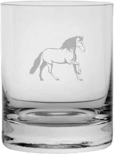 Vista 72 de Abaco Barb - Vaso de whisky con temática de caballo grabado (10.25 onzas)
