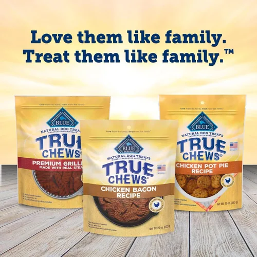 Vista 9 de Blue Buffalo True Chews - Golosinas para perros, hechas en EE. UU. con ingredientes naturales, receta de tocino de pollo, bolsa de 12 onzas Pollo