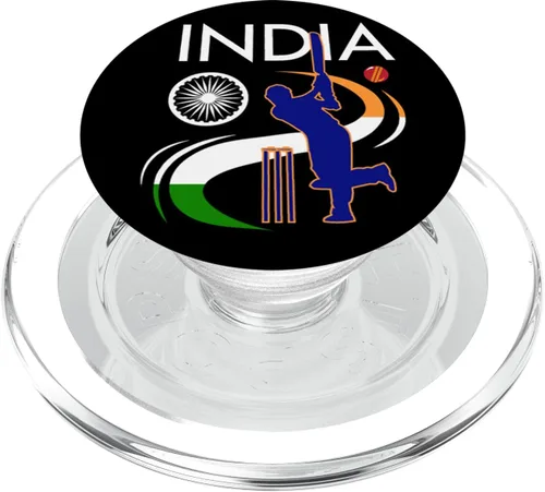Vista 8 de India - Pincel de cricket con bandera india para teléfonos y tabletas