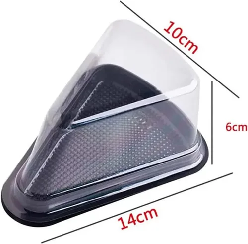 Vista 3 de SOLUSTRE 40 recipientes de plástico transparente para tartas, tiramisú, mousse, postre, triángulo, 40