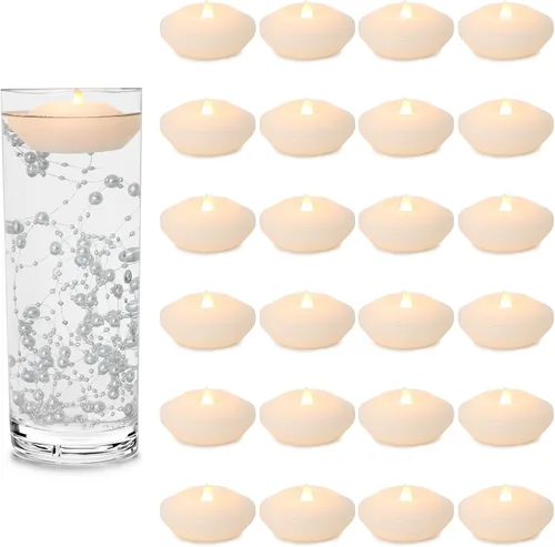 Vista 7 de LARDUX Velas flotantes LED de 3 pulgadas, 12 velas flotantes activadas por agua sin llama, velas de té flotantes falsas que funcionan