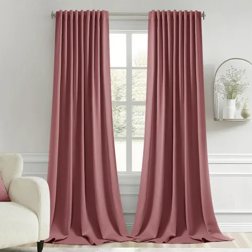 Vista 31 de MIULEE Cortinas opacas con pestaña trasera de 63 pulgadas de largo, juego de 2 paneles para sala de estar, dormitorio, privacidad, bolsillo