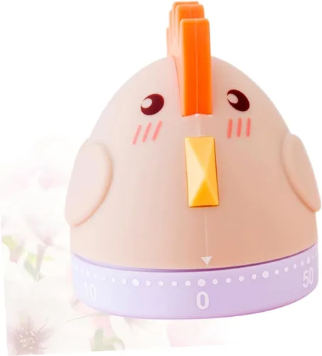 Vista 7 de LIFKOME Lindo temporizador de cocina con temporizador mecánico de pollo para niños, temporizador de 60 minutos de cuerda para huevos para gestión