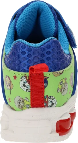 Vista 4 de Paw Patrol Tenis de correr para niños pequeños, zapatos deportivos con correa de velcro, azulverde, talla 7 a niño pequeño, talla 12