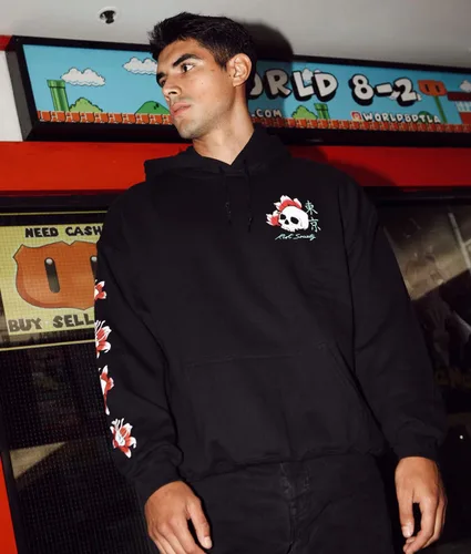 Vista 2 de Riot Society Sudadera con capucha estampada o bordada para hombre