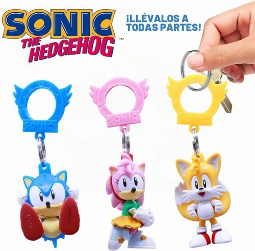 Vista 4 de Just Toys LLC Ganchos para mochila Sonic The Hedgehog, Multi, 4 pulg.