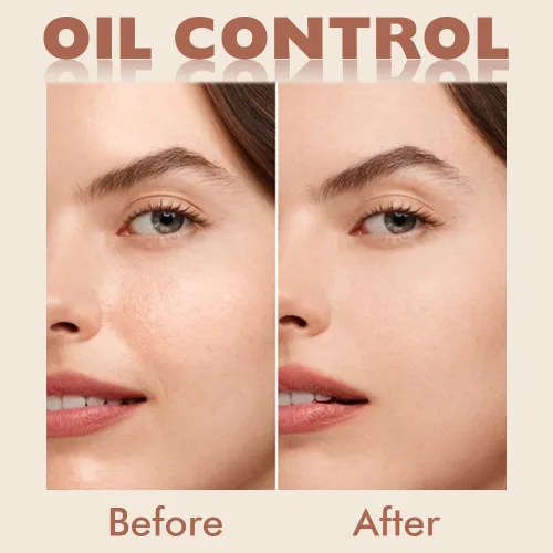 Vista 3 de evpct Polvo facial prensado para control de aceite, compacto para mujeres, base de maquillaje translúcida para mujeres, impermeable, de larga 01
