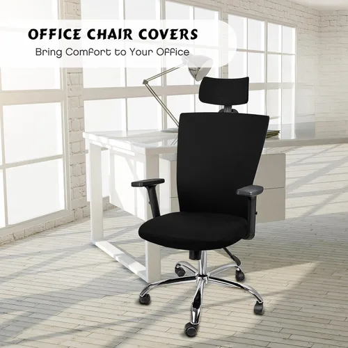 Vista 6 de Lounsweer 3 Piezas Funda para Silla de Oficina Funda para Silla de Escritorio con Ruedas Fundas para Gaming Protector Elástico Lavable Fundas