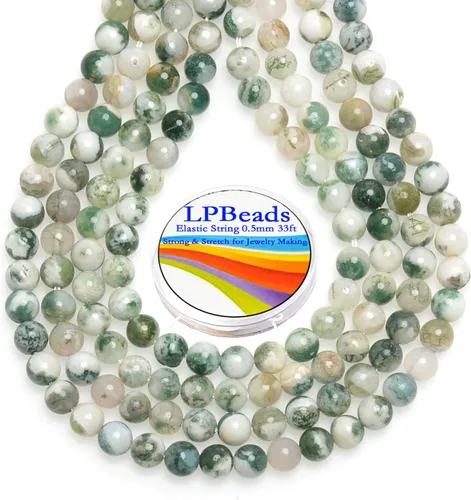 Vista 43 de LPBeads 100 Cuentas de 8mm Cuentas Redondas Naturales de Chakra, Cuentas Sueltas de Piedra Preciosa Redondas para Hacer Joyas con Cordón Elástico
