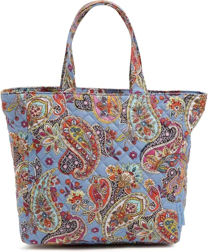 Vista 8 de Vera Bradley Lonchera de algodón para mujer, diseño a cuadros de amatista, algodón reciclado, talla única