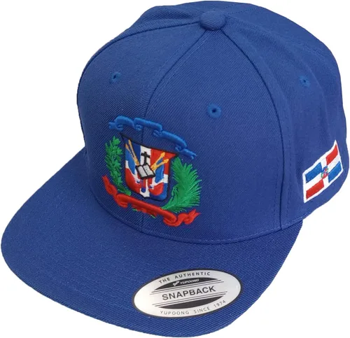 Vista 9 de Escudo bordado de República Dominicana y tapa trasera a presión de bandera Negro