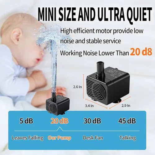 Vista 5 de Bomba automática pequeña de aguas residuales con sensor de agua, elevación de 3 pies y 100 GPH, mini bomba de condensado, mini bomba de agua