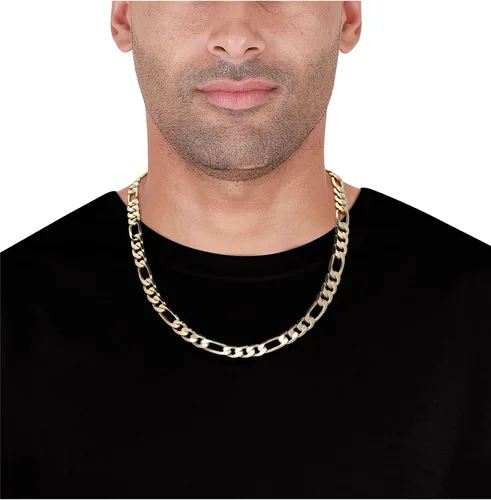 Vista 2 de Nautica Mens Chain Gold Tone Flat Link Figaro Curb Chain Necklace for Women