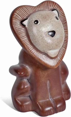 Vista 4 de Figura de león africana de esteatita africana de 4 pulgadas de Kenia
