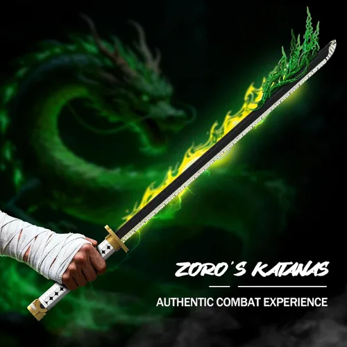 Vista 2 de Mould King 10258 MOC Samurai Sword Modelo de bloque de construcción, más de 1674 piezas con iluminación LED, exhibición de espada inspirada