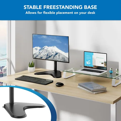 Vista 8 de Mount-It! Soporte de monitor para escritorio, soporte de monitor individual independiente para pantallas de 21.5 a 32 pulgadas, soporte VESA
