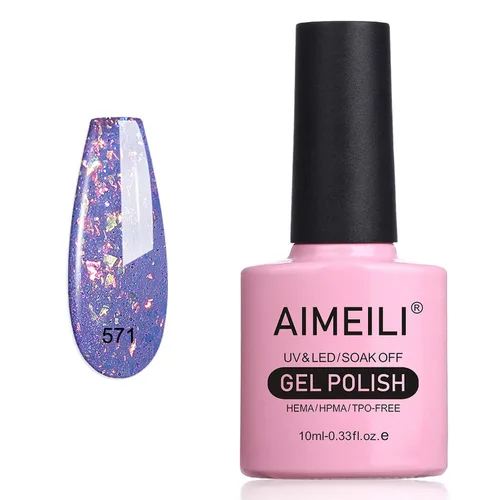 Vista 10 de AIMEILI Esmalte de uñas de gel sin hema, color nude, rosa con purpurina, tono de piel neutro, rosa brillante, natural, secado con LED UV para el 559