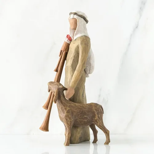 Vista 3 de Willow Tree Zampognaro (Pastor con Gaita), Un Regalo de Pastor, una Melodía Alegre, proclamando Las Noticias Expande y Eleva tu Colección