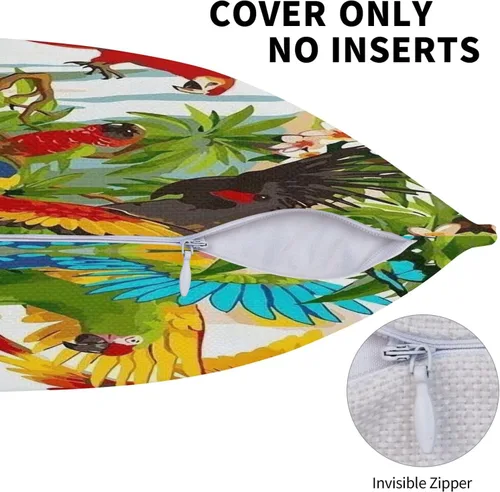 Vista 5 de ChangQingArt Fundas de almohada de lino y algodón de 18 x 18 pulgadas, fundas de cojín cuadradas para sofá cama