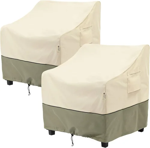 Vista 15 de COSFLY Fundas para sillas de patio al aire libre, impermeables, resistentes a los rayos UV, ajuste ajustable con correas de hebilla, se adapta a
