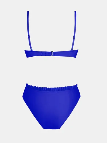 Vista 6 de CUPSHE - Conjunto de bikini de dos piezas para mujer, cintura alta, con efecto push-up, atrevido y con cordón