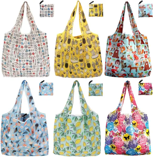 Vista 9 de Bolsas de compras reutilizables para comestibles, paquete de 4 de 50 libras bolsas plegables grandes y lavables para mercado, compactas para un