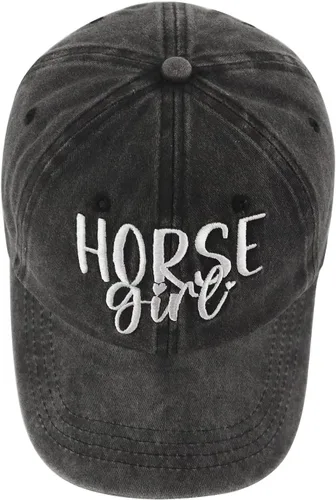 Vista 4 de Gorra de béisbol para mujer, divertida gorra de béisbol bordada de algodón ajustable para amantes de los caballos