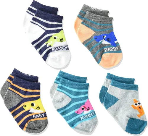 Vista 2 de Nickelodeon baby-boys Baby Shark 5 Pack Shorty Socks