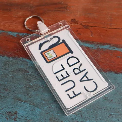 Vista 5 de Specialist ID Rigid Fuel Card Holder with Key Ring - Clear Hard Plastic Card Protector Keychain for Fleet, Gas Cards