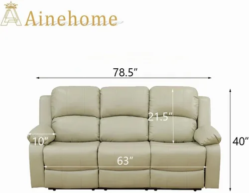 Vista 2 de A Ainehome Juego de Muebles de Sala de Estar de Cuero Reclinable Juego de Sofá Sillón Loveseat Juego de Muebles Sofá para Sala de Estar/Espacio