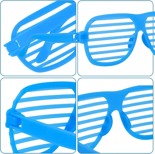 Vista 6 de Hxezoc Paquete de 15 lentes de persiana de los años 80 y 90, regalos de fiesta, gafas de plástico para niños y adultos, gafas de sol de neón