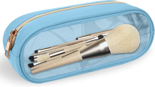 Vista 50 de izuzta Nylon Lager Pequeño Slim Mini Maquillaje Bolsa Organizador, Beige, Viajes