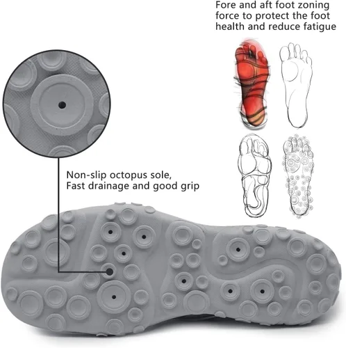 Vista 3 de Zapatos de agua para mujeres y hombres, de secado rápido, antideslizantes, suela de pulpo, senderismo, kayak, deportes al aire libre, deportes