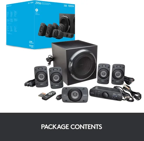 Vista 20 de Sistema de altavoces de sonido envolvente Logitech Z906 5.1 - Certificado THX, Dolby Digital y DTS Digital - Negro