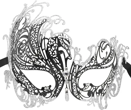 Vista 27 de Coddsmz Máscara de metal cortada con láser para mujer, máscara veneciana de Mardi Gras, máscara de Halloween 1-oro rosa