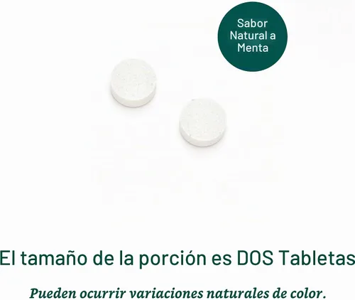 Vista 3 de Genestra Brands Bio Enzimas, sabor a menta, 100 tabletas masticables