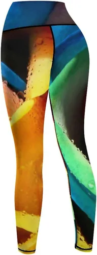 Vista 7 de Colorful Rainbow Nature Rose Workout Leggings for Women High Waisted Tummy Control Yoga Pants