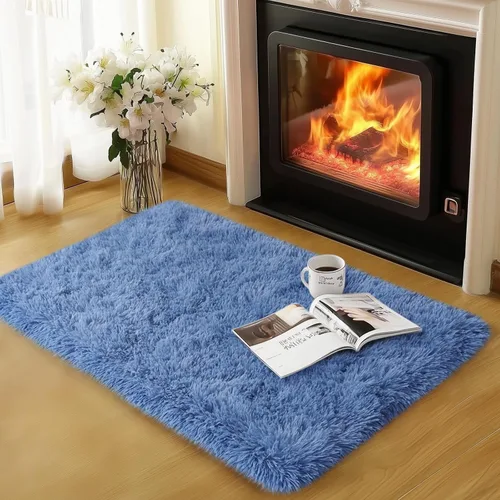 Vista 33 de qulint Alfombra negra para dormitorio, alfombra de área pequeña de 2 x 3 pies para habitación de niños, alfombra suave y mullida para sala de estar