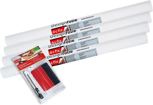 Vista 17 de d-c-fix 346-0001-3PK - Película autoadhesiva decorativa, color blanco mate, rollo de 17 x 78 pulgadas, paquete de 3